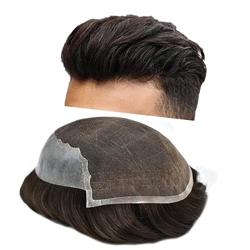 Hair Piece Toupee For Men Real Hair System French Lace System For Mens Toupee Hair Replacement System Protesis Capilar Para Hombre 7''X9' #2 Darkest Hair Piece Toupee For Men Real Hair System French Lace System For Mens Toupee Hair Replacement System Protesis Capilar Para Hombre 7''X9' #2 Darkest