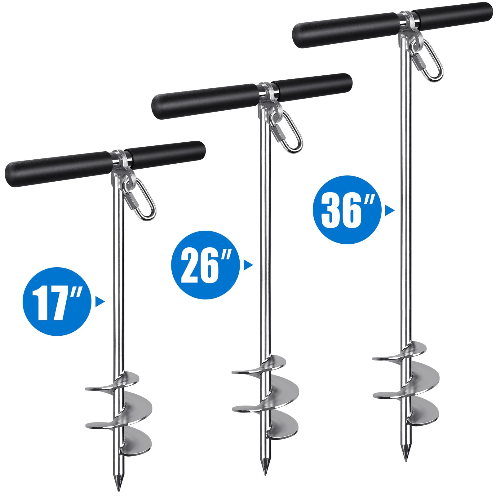 Insaga Ancre de sable de 91,4 cm pour bateau avec corde de 9,8 m, ancre de sable en acier inoxydable 304 avec barre transversale, ancre de bateau entièrement soudée pour kayak, jet ski, ponton, eau