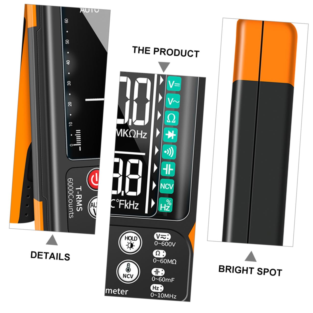 DOITOOL Q60 Digital Multimeter Auto-ranging Portable Electrical Tester with Ncv Detection, True Effective Value, Backlit LCD, Data Hold, Continuity Buzzer, Flashlight for Home