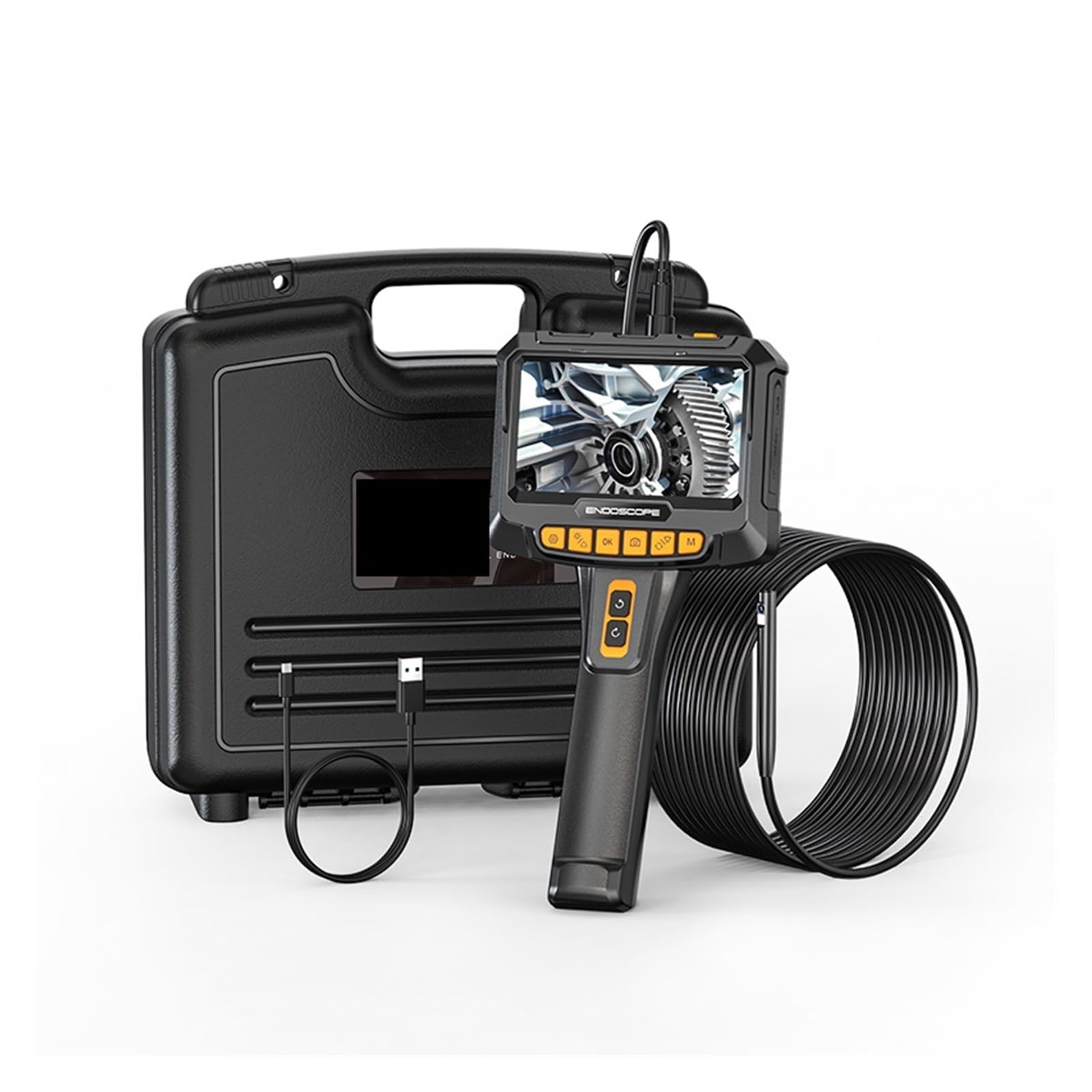 Sewer Camera, 5inches 360 Rotation Dual Camera Borescope 8.5mm 1080P Full HD Endoscope for Car Engine Instrument Inspection(1m)