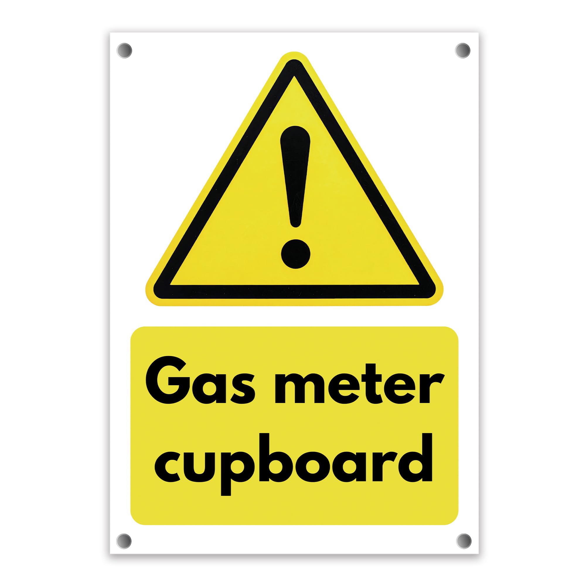 Gas Meter Cupboard Sign Weatherproof Rust Free Durable PVC Plate