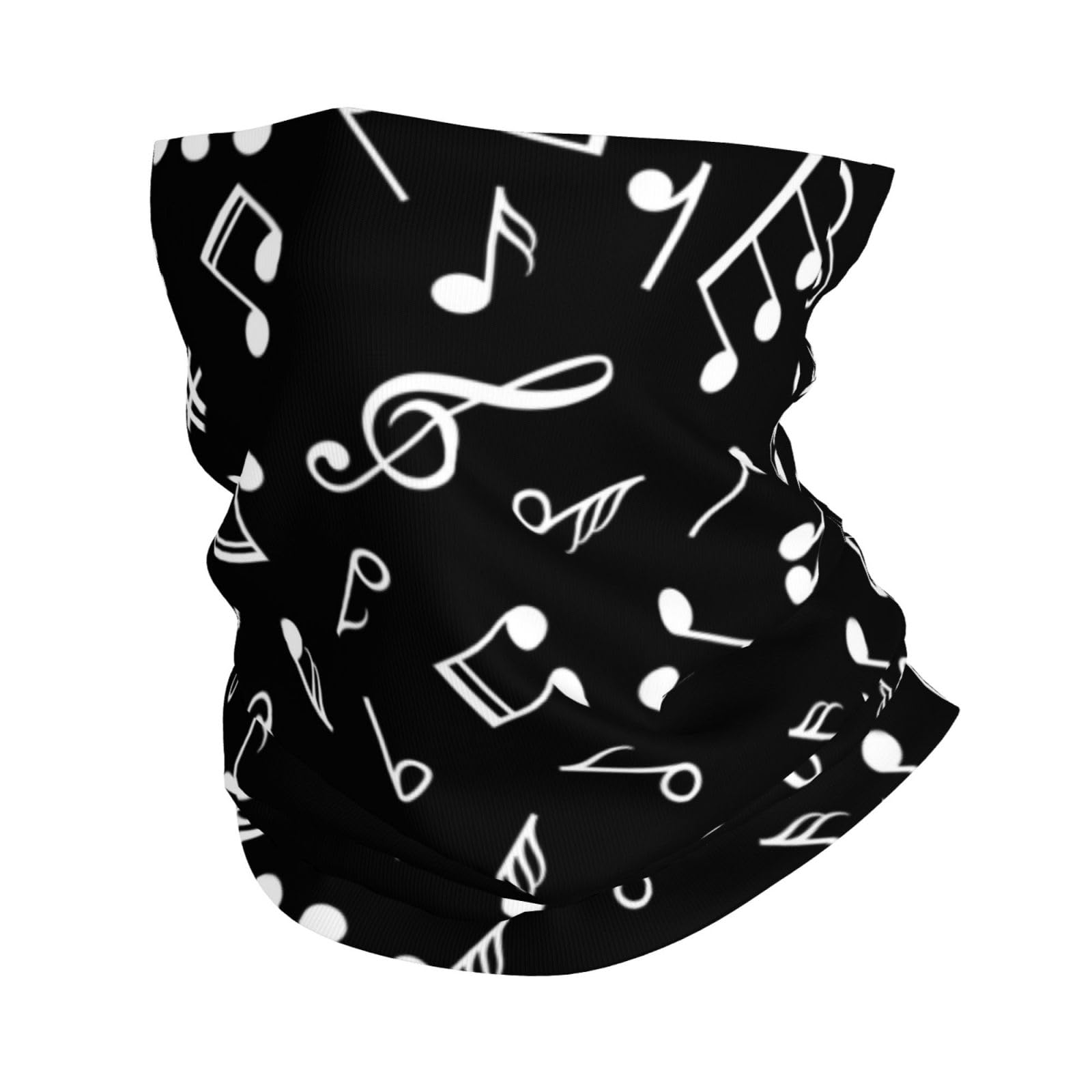 XUZHANG Black Musical Note Signs, Bandana Neck Gaiter Soft Face Cover Neck Warmer Tube Half Face Mask Scarf Balaclava