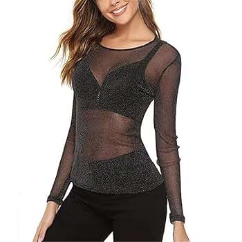【Oblada】SHEER LONG SLEEVE TEE Zella Sheer Luck Long Sleeve Mesh T-Shirt in Black | Lyst
