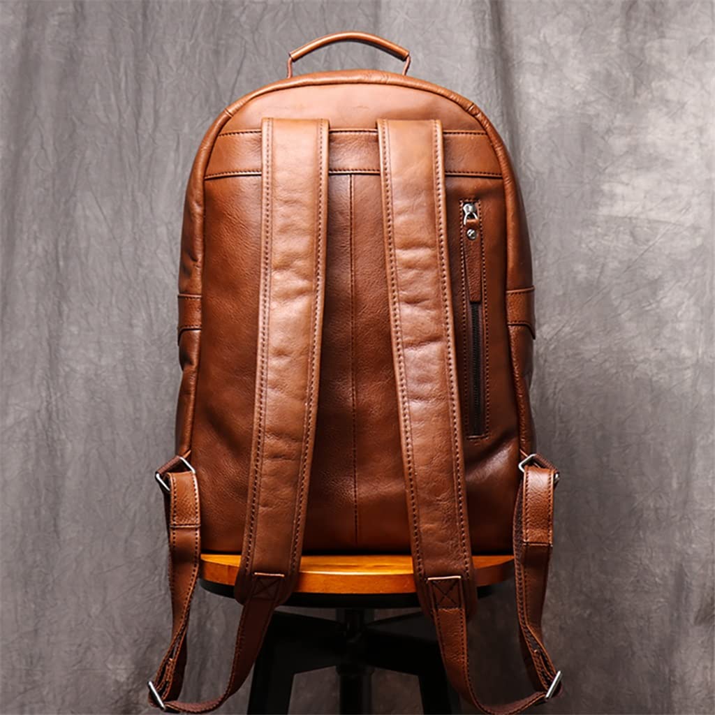 New Large Leather Backpack Chocolate Brown 14x14 HARI II DARK CHOCOLATE - Leather Backpack – GRAFEA main image 2