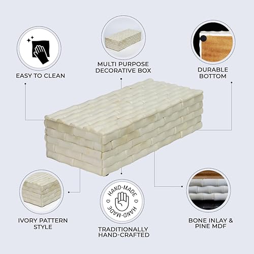 Miniatura 3 de Handicrafts Home Caja decorativa y organizadora de joyas hecha a mano con tapa, caja de recuerdo para decoración del hogar, joyas, accesorios,