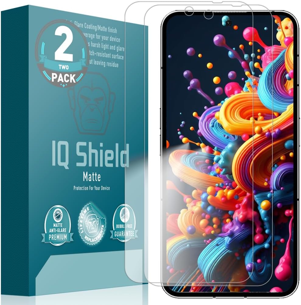 IQShield 2 Pack Matte Screen Protector for Nothing Phone 2 Anti-Glare Anti-Bubble TPU Film
