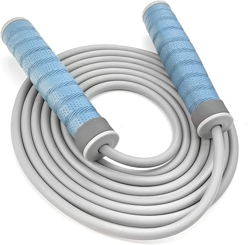 Cuerda de saltar con peso de 1 libra para fitness, asas de piel sintética ajustables que absorben el sudor y cuerda de PVC para mujeres y hombres,