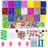 Kreativitäts Gummiband-Set -- Diese Gummibänder können zur Herstellung von Rucksack-Hängespielzeug, Freundschaftsarmbändern, Haarbändern, Charms, Puppen, Taschenzubehör und anderen Loombänder Kreationen verwendet werden!