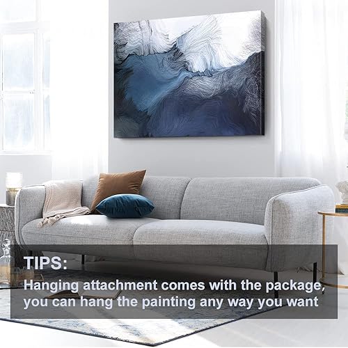 Miniatura 604 de Lienzo artístico para pared, pinturas de arte abstracto, fantasía azul, grafiti colorido sobre fondo blanco; decoración artística moderna para sala