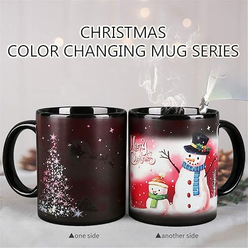 Miniatura 4 de Taza de café de Navidad mágica que cambia de calor, taza de 12 onzas que cambia de color, taza de café sensible al calor con caja de regalo, taza de