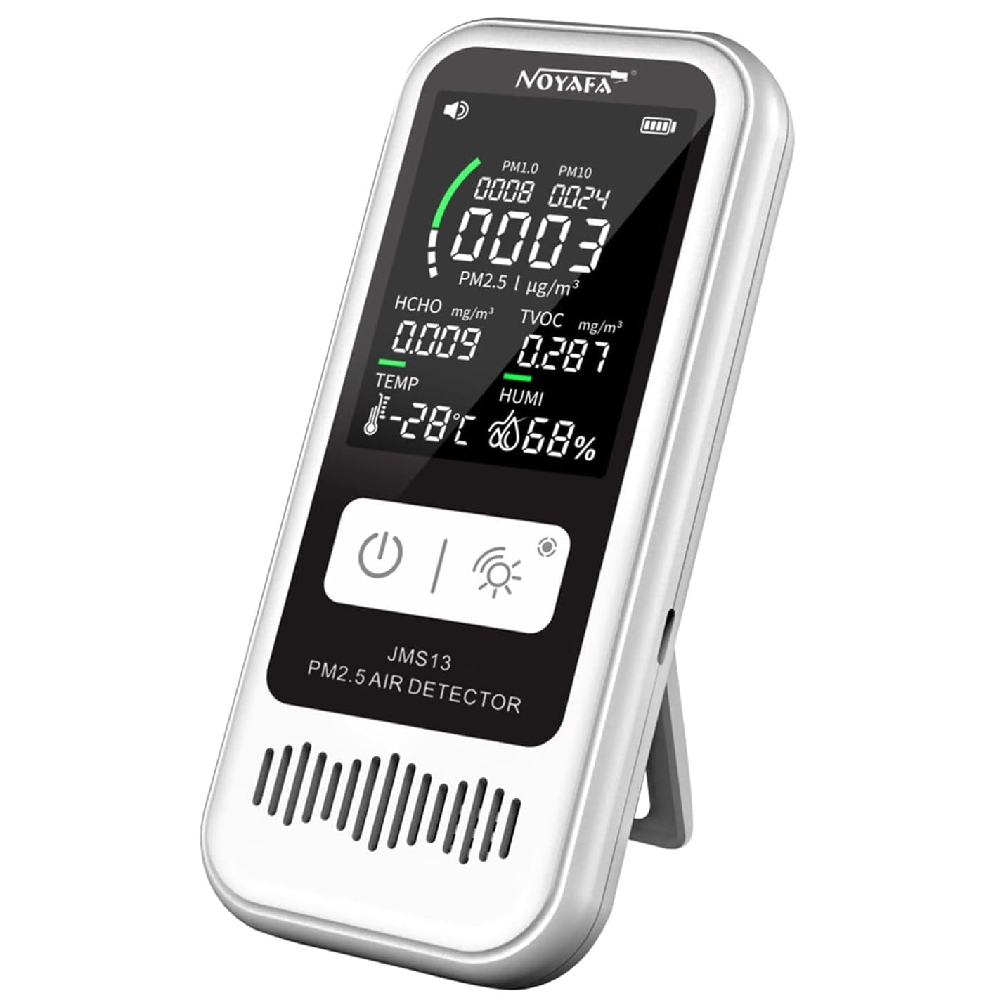 JMS13 6 in 1 Multifunctional Air Quality Monitor (PM 2.5, PM 1.0, PM 10, HCHO, CO2, Temperature & Humidity) Lcd Display Smart Home Temperature Tester Thermometer Hygrometer-image-31