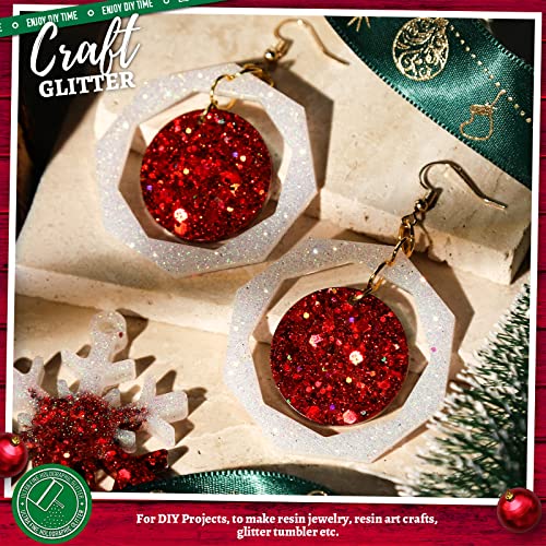 Holographic White Fine Glitter, 150G/5.29Oz Extra Fine Glitter Powder, Leobro Iridescent Craft Glitter For Resin, Diy Tumblers Painting, Body Nail Glitter, Festival Glitter For Christmas Decoration #TOP6