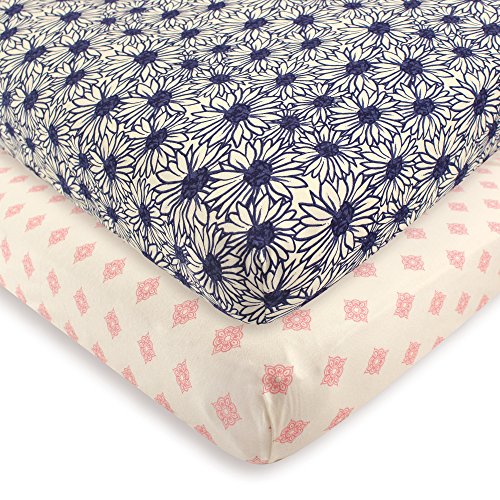 Image of Touched by Nature Unisex Baby and Toddler Organic Cotton Crib Sheet, Daisy, One Size