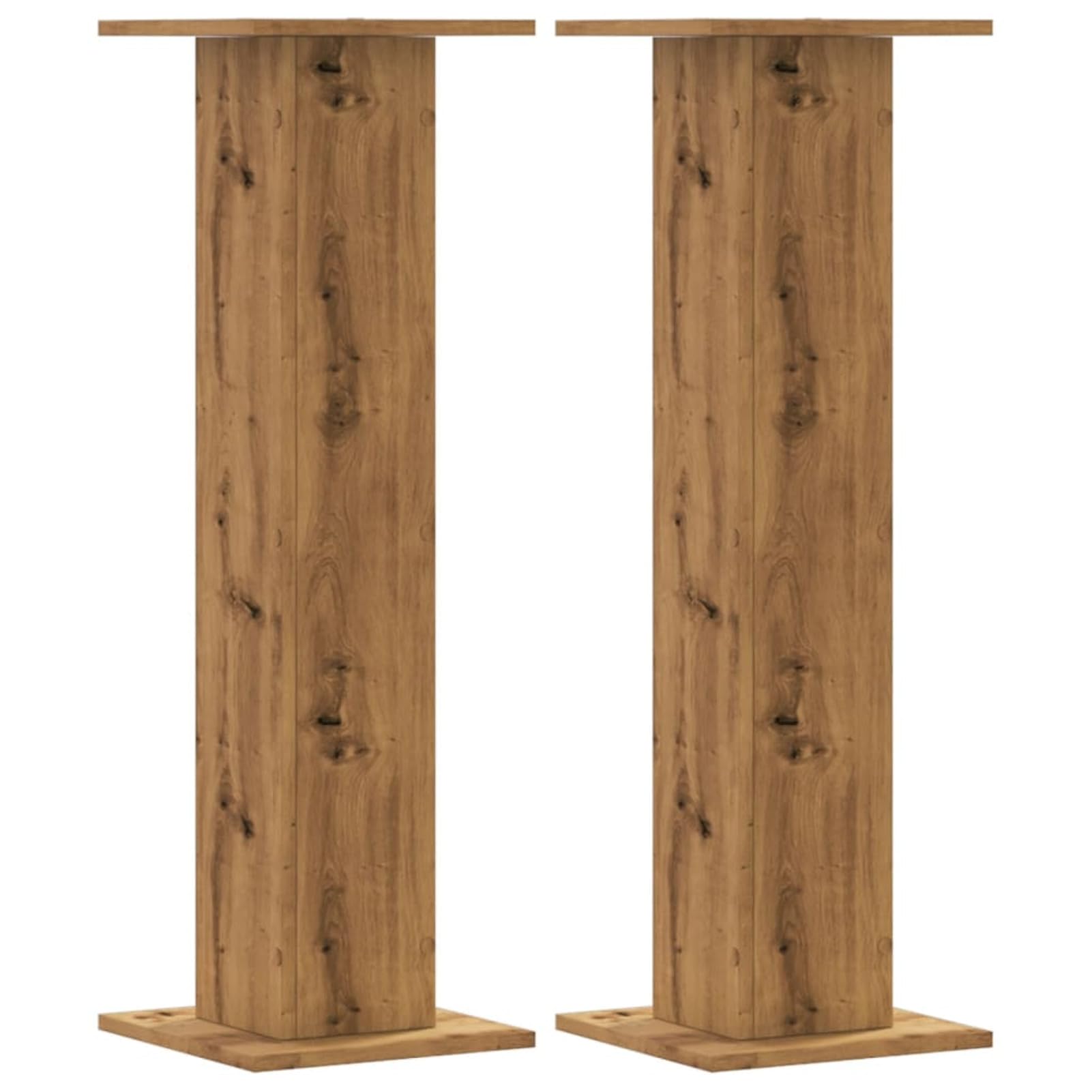 Gecheer Supporti per Altoparlanti, Stabili e Antivibrazione con Design Cavo per Riempimento di Sabbia 30x30x95 cm in Legno Multistrato Rovere for Sistemi Audio Domestici e Studio