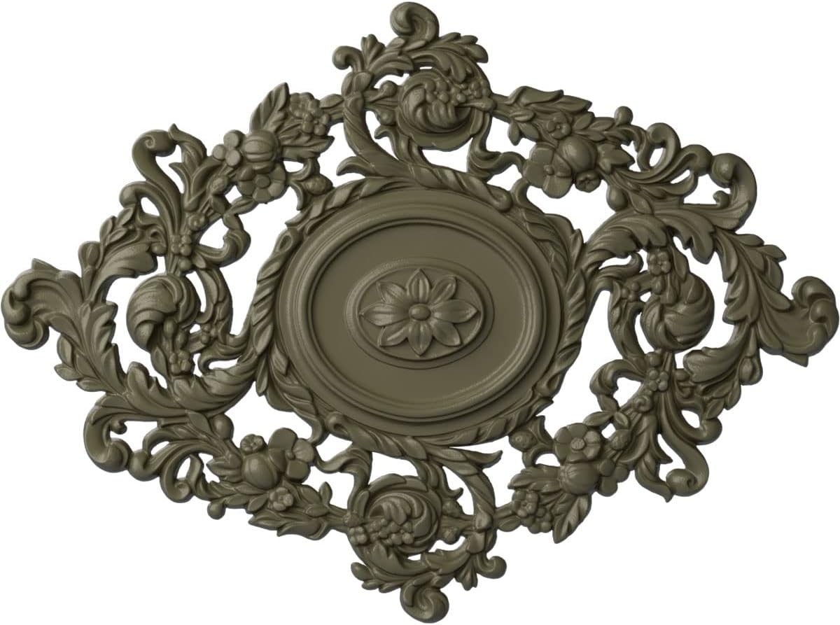Ekena Millwork CM30KTSSF 22-1/2" x 30-3/8" x 1-1/2" Katheryn Ceiling Medallion, Spartan Stone