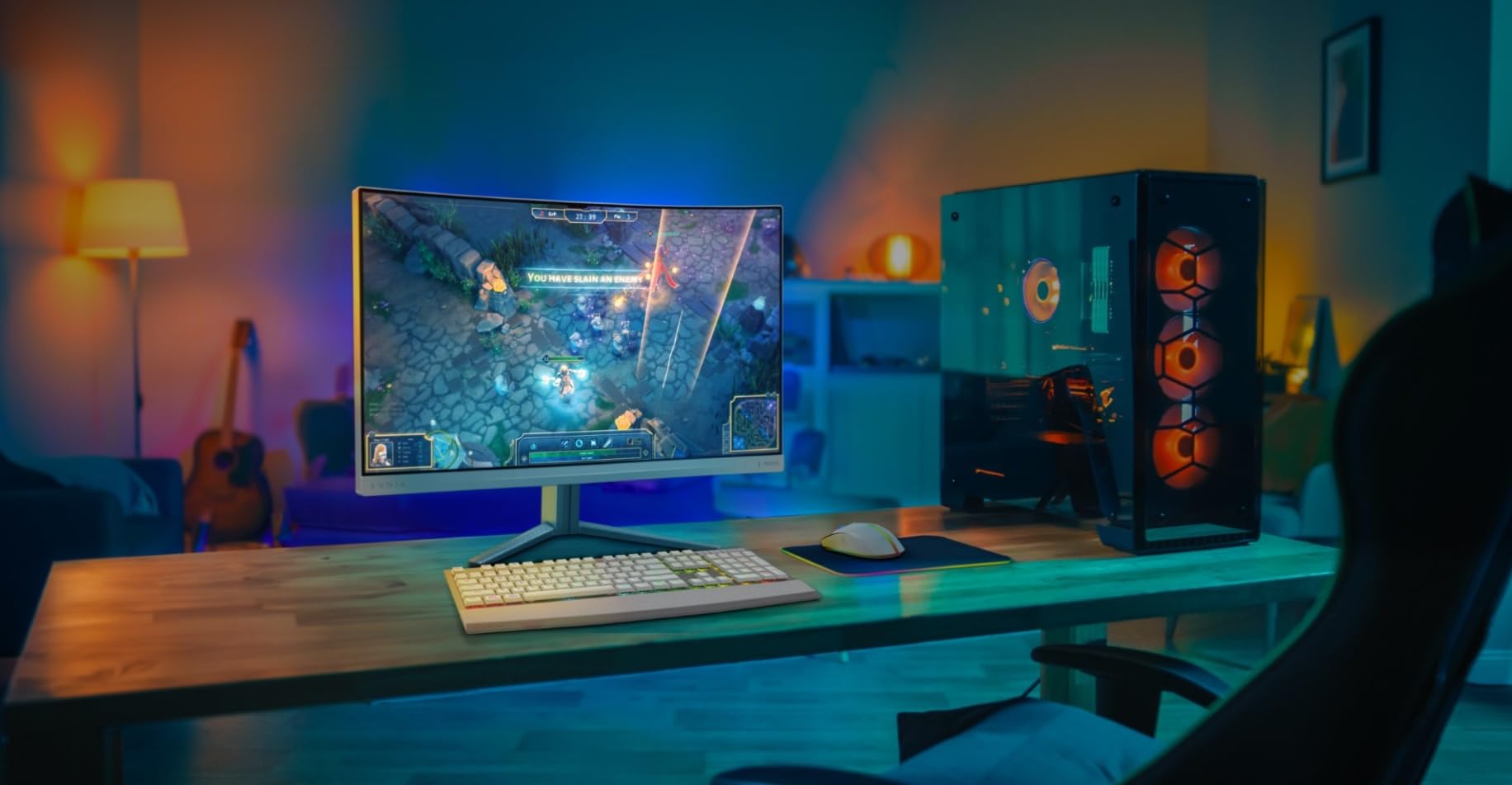 Philips Gaming Monitor 27M2C5501 27 pollici, Curvo, 2560x1440, WQHD, 180Hz, Fast VA Panel, 0.5ms MPRT, , (HDMI2x 2.0 DP 1x 1.4) Adaptive Sync, HDR10, FreeSync Premium, Bianco
