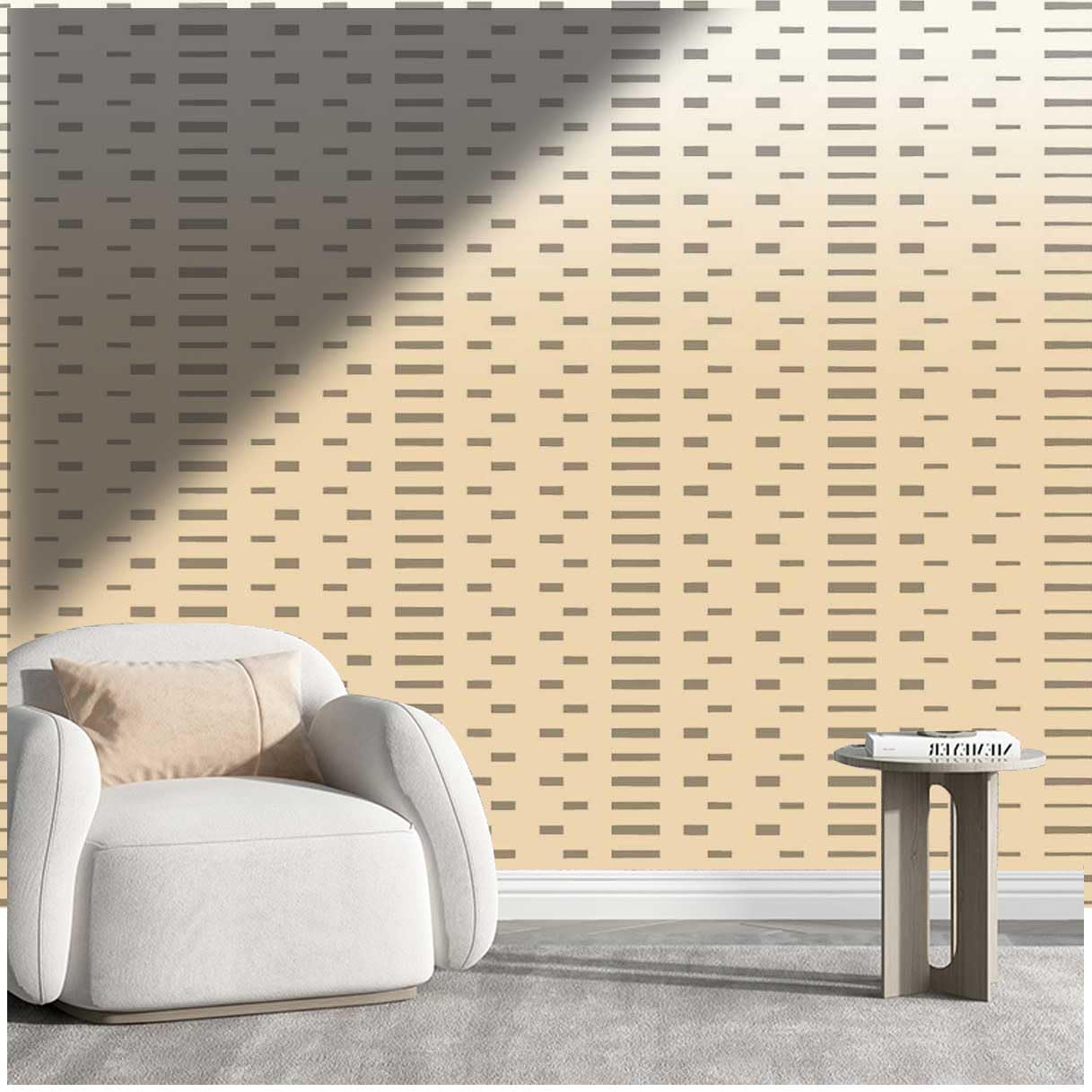 YANFENQI Clearance Peel and Stick Wallpaper Cream Coloured Contact Paper for Walls Geometric