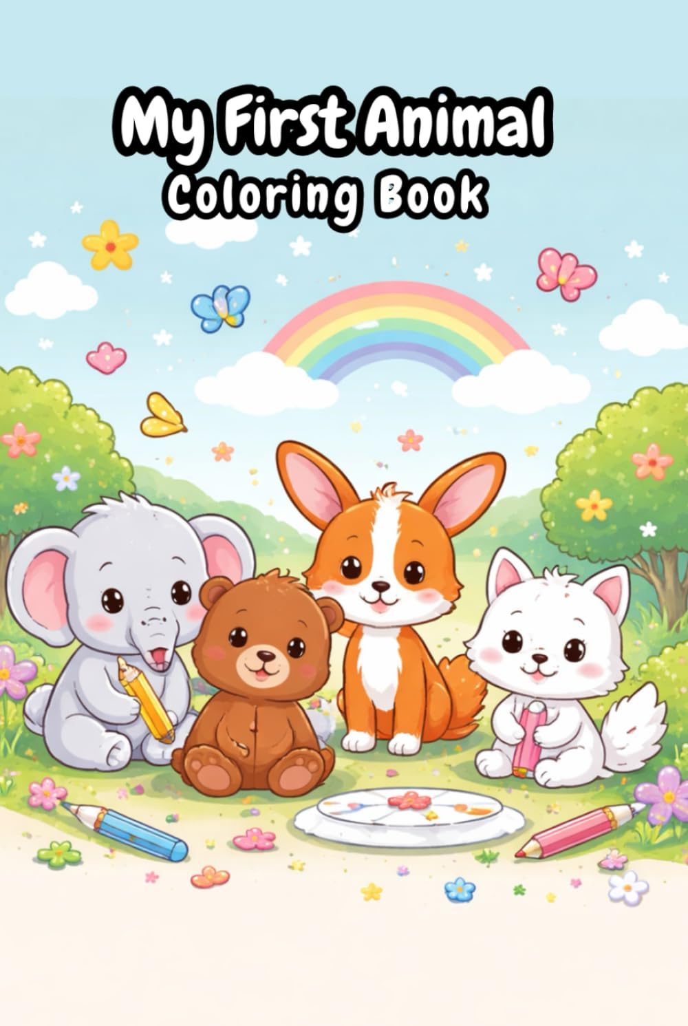 My First Animal Coloring Book: Easy and Fun Animal Coloring Pages for Toddlers and Preschool Kids | Learn and Color Cute Animals from Farm, Jungle, and Ocean