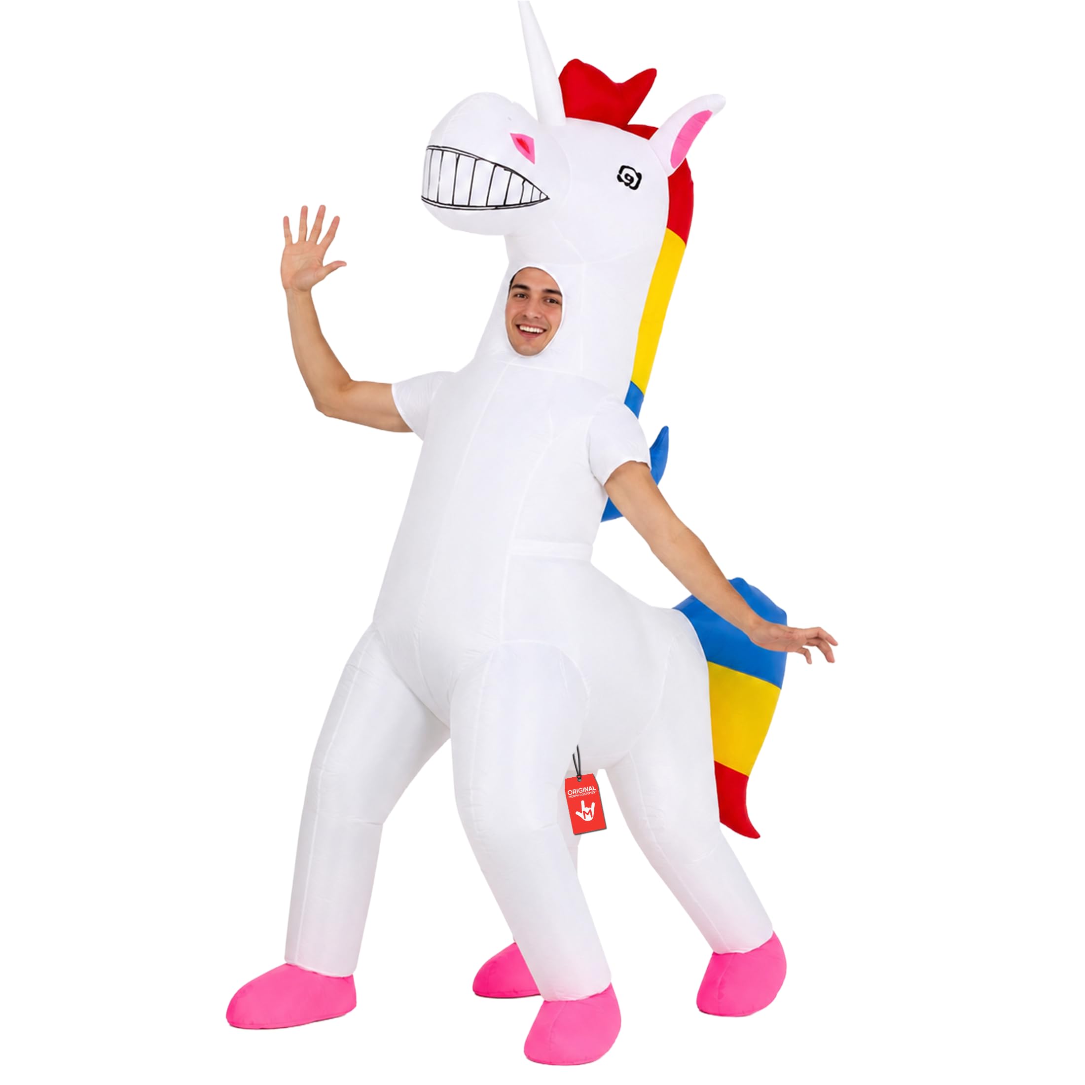 Morph Aufblasbares Einhorn Kostüm Erwachsene, Einhornkostüm Herren Damen, Karneval Kostüm Erwachsene, Lustiges Kostüm, Aufblasbares Kostüm
