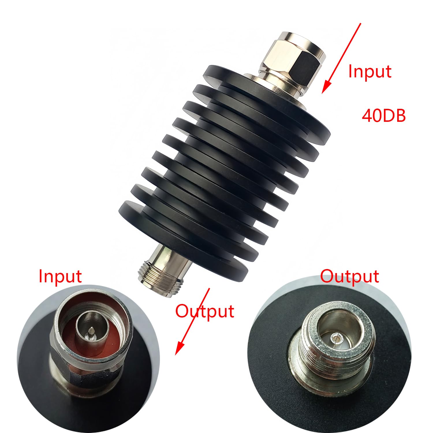 BECEN 50 W N RF atenuador Fijo 3 GHz Conector 1-40 dB Puede Elegir(40dB)