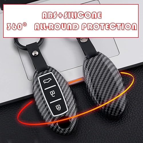 Miniatura 7 de HIBEYO Funda para llavero de 3 botones para Nissan 350Z 370Z Altima Armada CIMA Cube Frontier Fuga GT-R Juke Kicks Lannia Latio Leaf Livina con