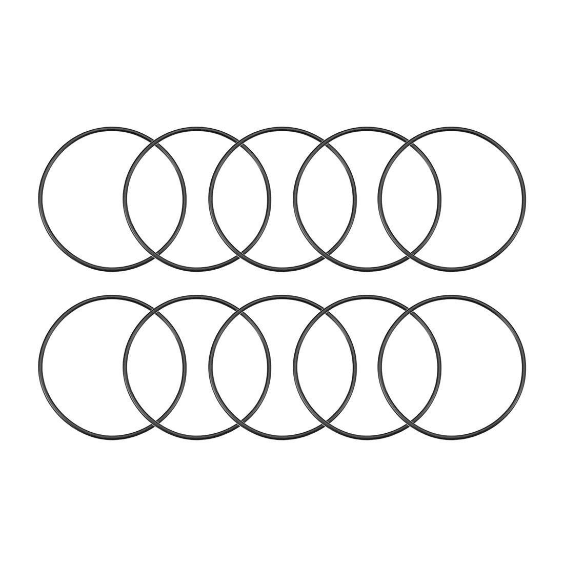 uxcell Nitrile Rubber O-Rings 47mm OD 44mm ID 1.5mm Width, Metric Nitrile Rubber Sealing Gasket, Pack of 10
