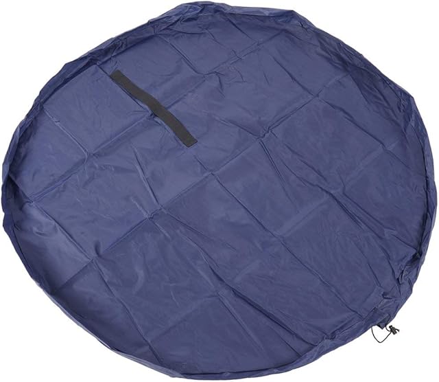 Oypla Portable Kids Toy Blue Drawstring Storage Bag Play Matt with Mesh Pockets
