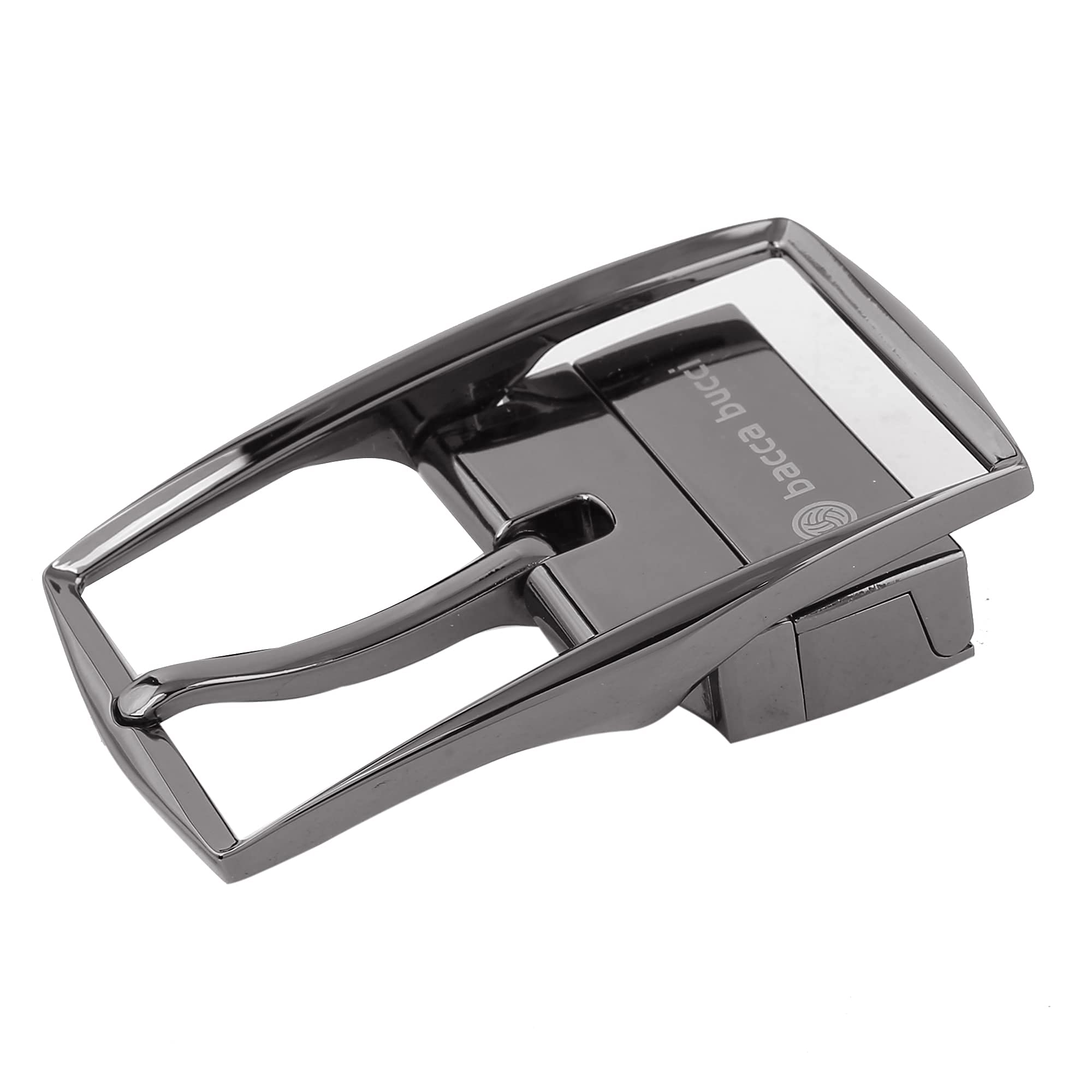 35 MM Nickle Free Reversible Clamp Belt Buckle with Branding (Buckle only) -1042 Silver