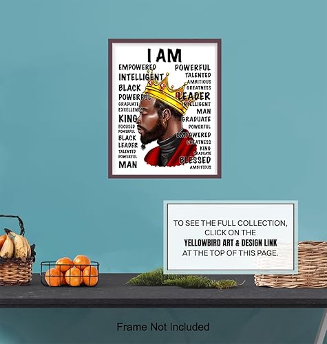 Miniatura 7 de positive Affirmations for Black Men - I Am Inspirational Quotes Wall Art - Black pride - positive Quotes Wall Decor for African Americans -