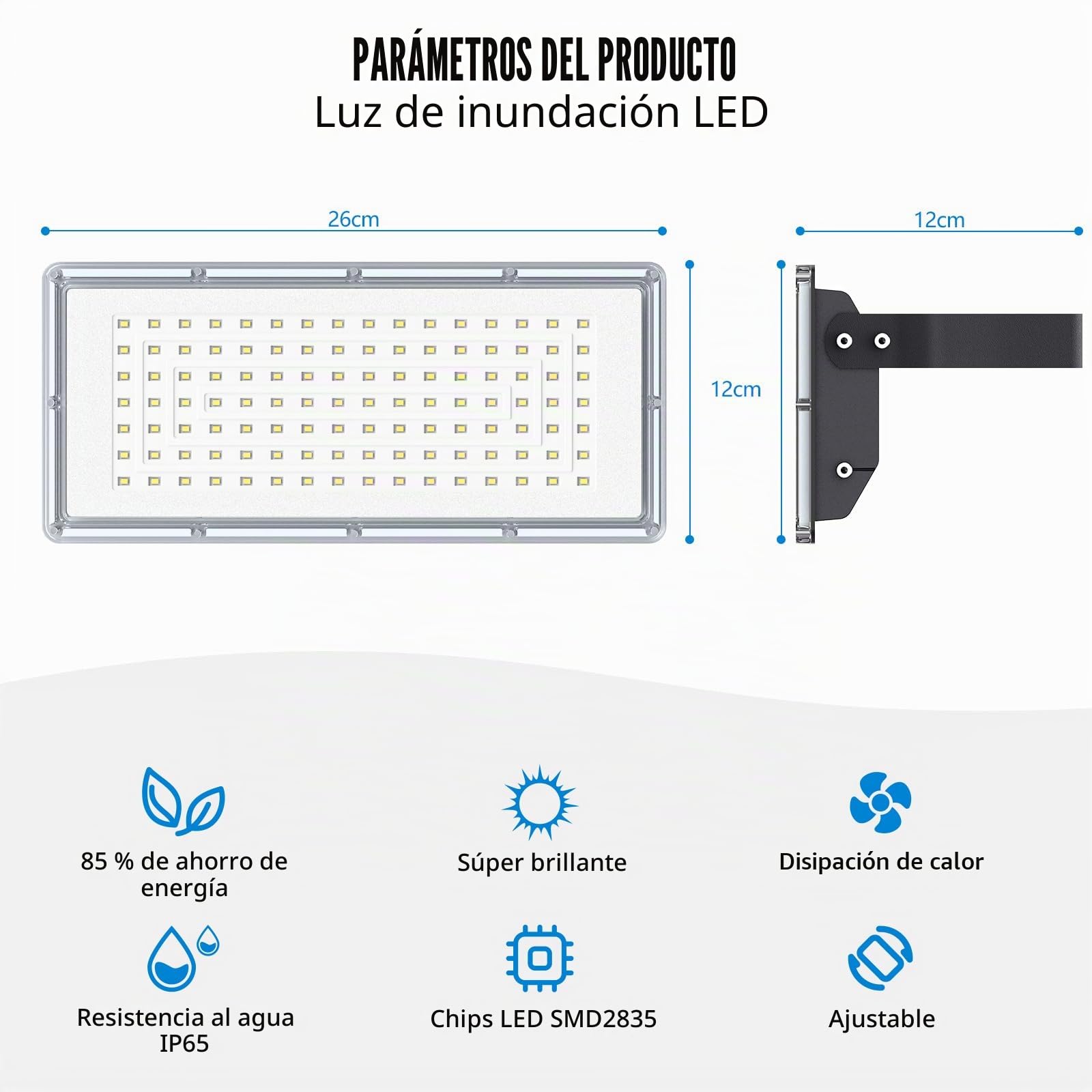 Focos de LED Exterior 400W 40000LM - Proyector LED Exterior 2 Piezas 6500K Blanco Frio IP66 Impermeable para Jardin Patio