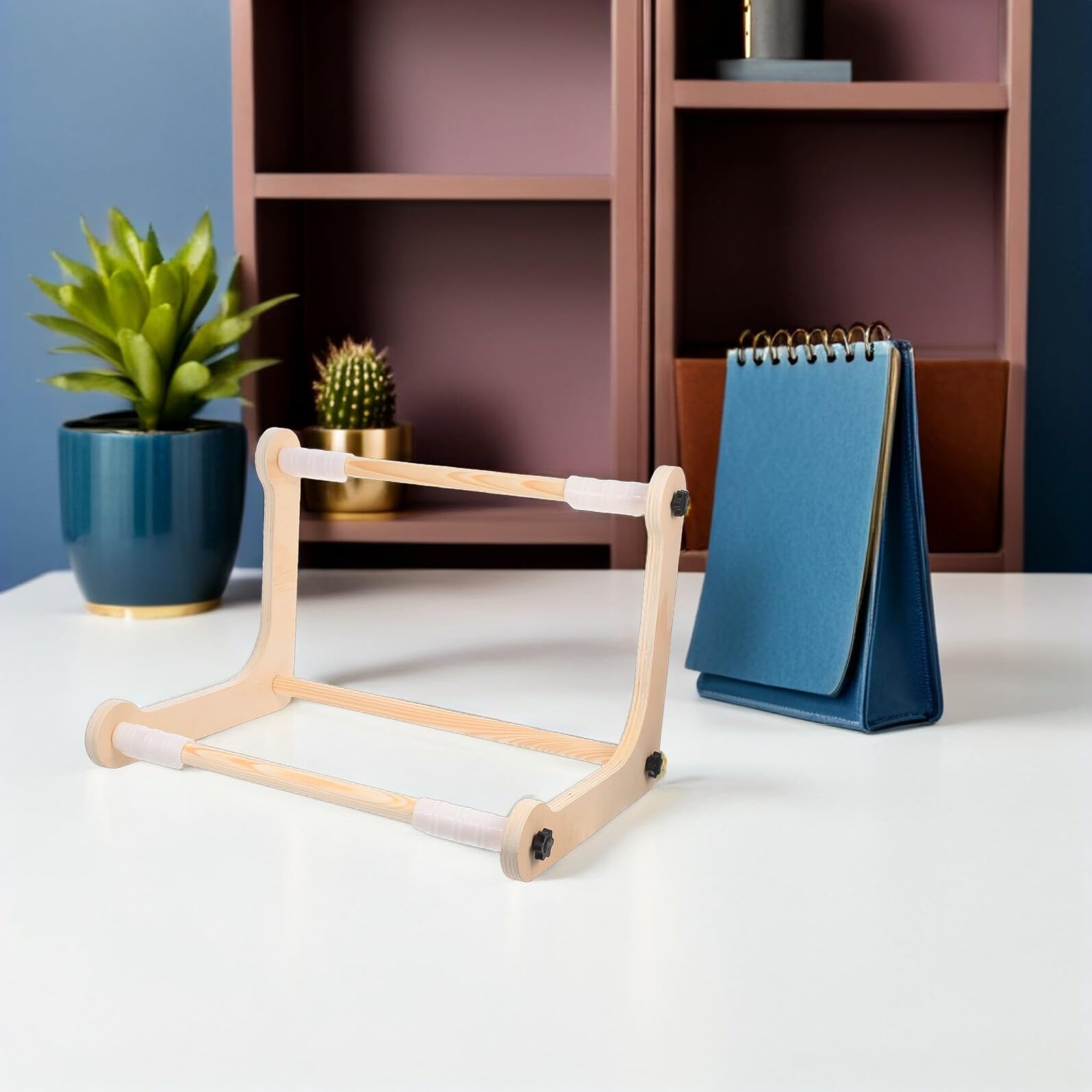 Cabilock Soporte de Bordado Ajustable de Madera con Marco para Bastidor Soporte para Mesa o Regazo para Tapices y Proyectos de Costura