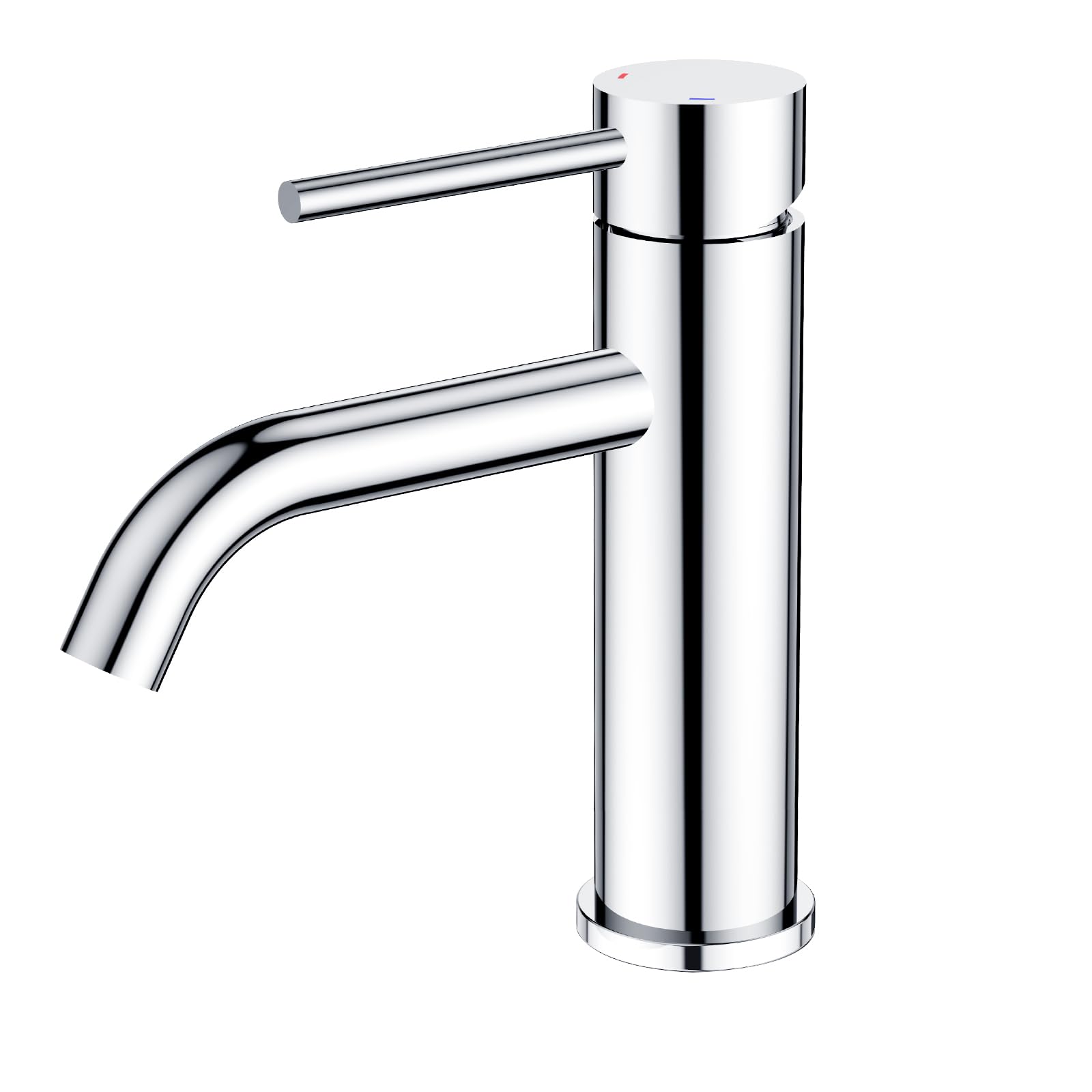 FORIOUS Wasserhahn Bad,Waschtischarmatur Waschbecken Armaturen Chrome-Finish Einhandgriff Mischbatterie für Waschbecken im Bad, Gäste-WC