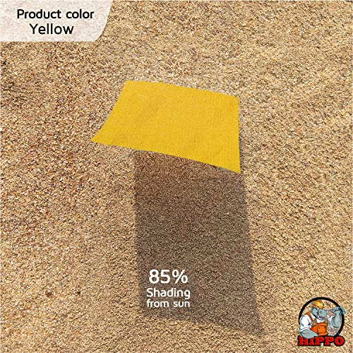 Image of HIPPO Triangle Shade Sail Affordable & Premium 150 GSM Sun Shade UV Block for Outdoor Car Parking Garden (Yellow, 12FTX12FTX12FT)