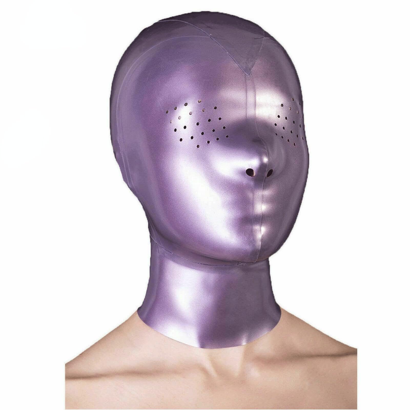 Masque en latex SM taille S cagoule fétiche avec trou de respiration
