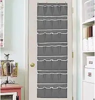 Sapateira Vertical Organizadora De Sapatos Porta Tênis Multiuso 28 Divisórias 14 Pares Estante Prateleira Pendurar Calçados (Cinza)