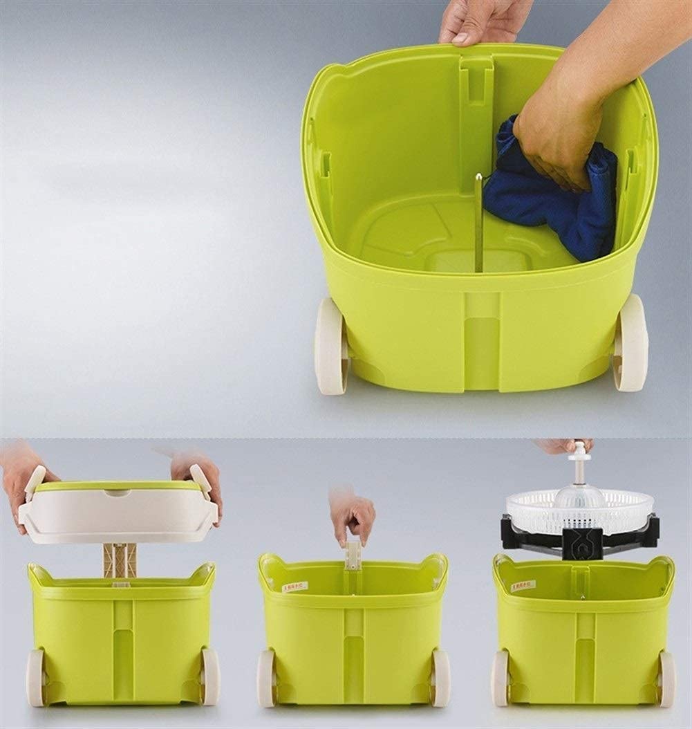 Trapeador piso trapeador escurridor Trapeador giratorio microfibra Fácil escurrir Cabezal giratorio trapeador Autolimpieza en seco en húmedo baldosas laminadas madera dura 6 recambios cabezal trapead