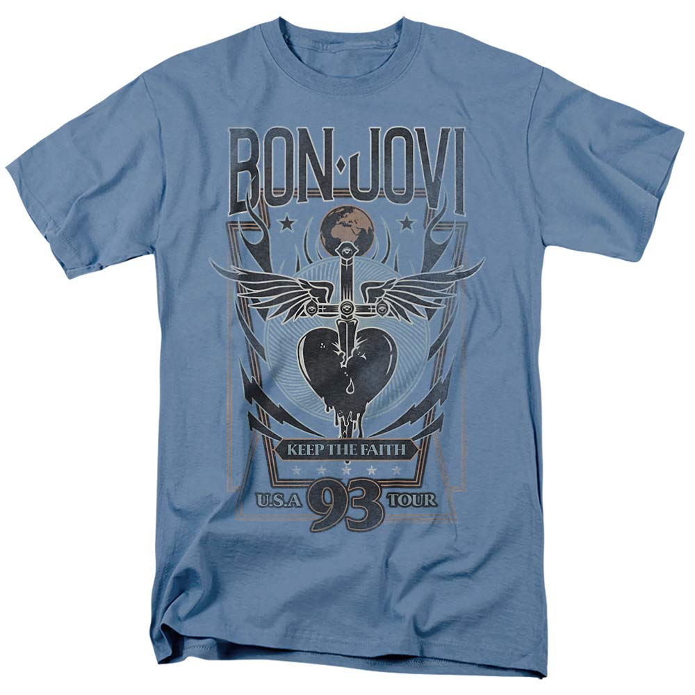 Bon Jovi T-Shirt - Licensed T-Shirt - XXL - Blue - Cotton