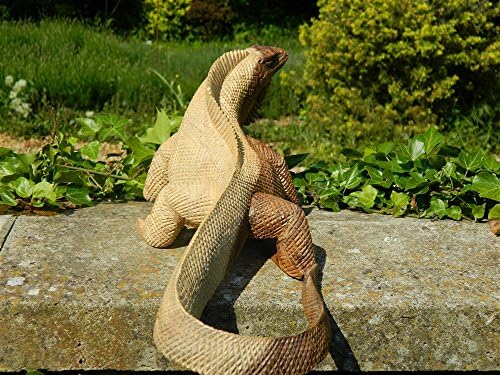 Thai Gifts Wooden Iguana Lizard Bearded Dragon Carving - Hand Carved Iguana 40cm
