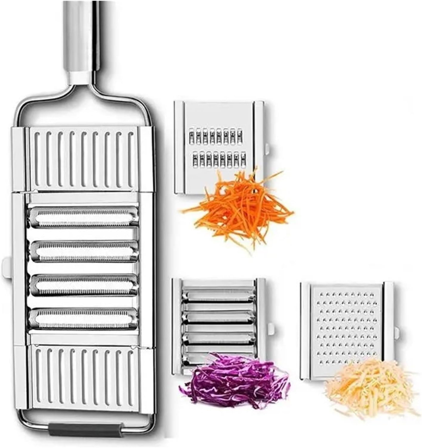 Multi-Functional Vegetable Cutter & Fruit Slicer - Potato Masher, Ricer, Mandoline, Peeler, Grater, Shredder Tool - Convenient Kitchen Gadget (Peacock Blue) Watermelon red