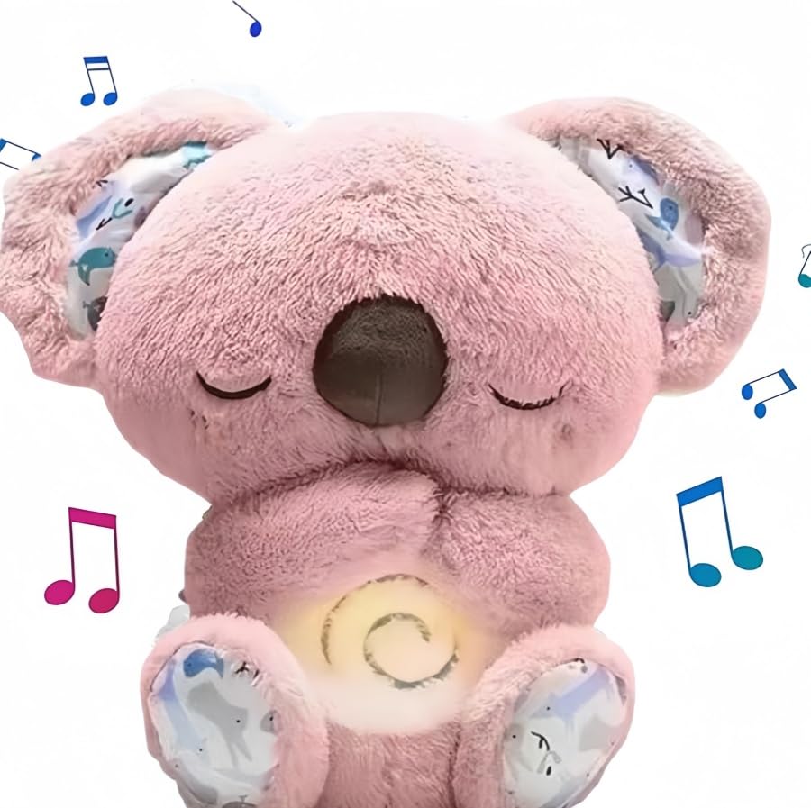 Relief Koala Breathing Stuffed Toy, Anxiety Relief Plush Animal with Musical Lights & Rhythmic Breathing Motion - New Year Gift Plush Figure Toys (
