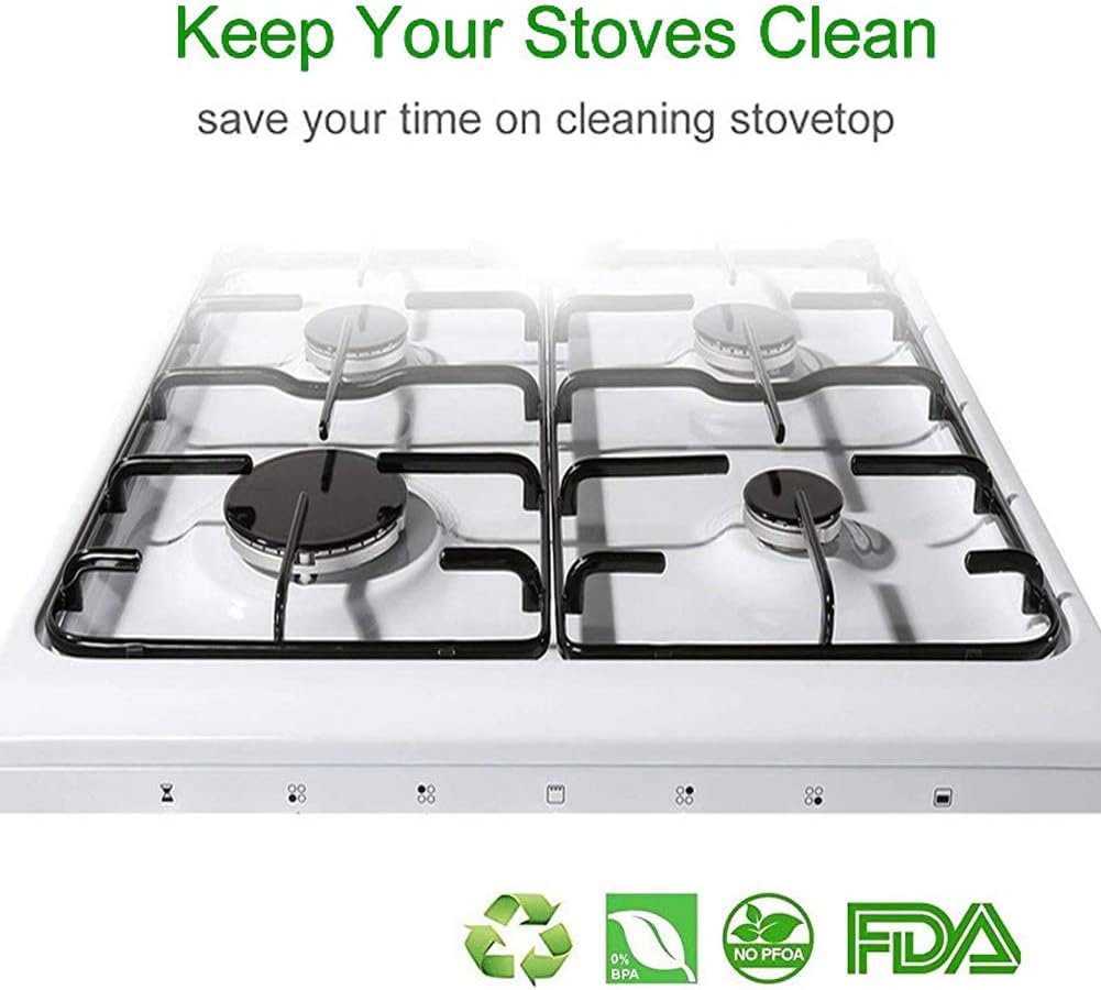 Illuminati store Stove Burner Covers-Gas Protectors Silver with Upgraded Density and Coating, Reusable,Non-Stick,Fast Clean Liners for Kitchen Stove top Covers size 10.6" x 10.6" BPA Free Pack of 4 - Image 6 thumbnail
