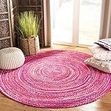 Safavieh Braided Collection BRD452U Handmade Country Cottage Reversible Cotton Area Rug, 5' x 5'...