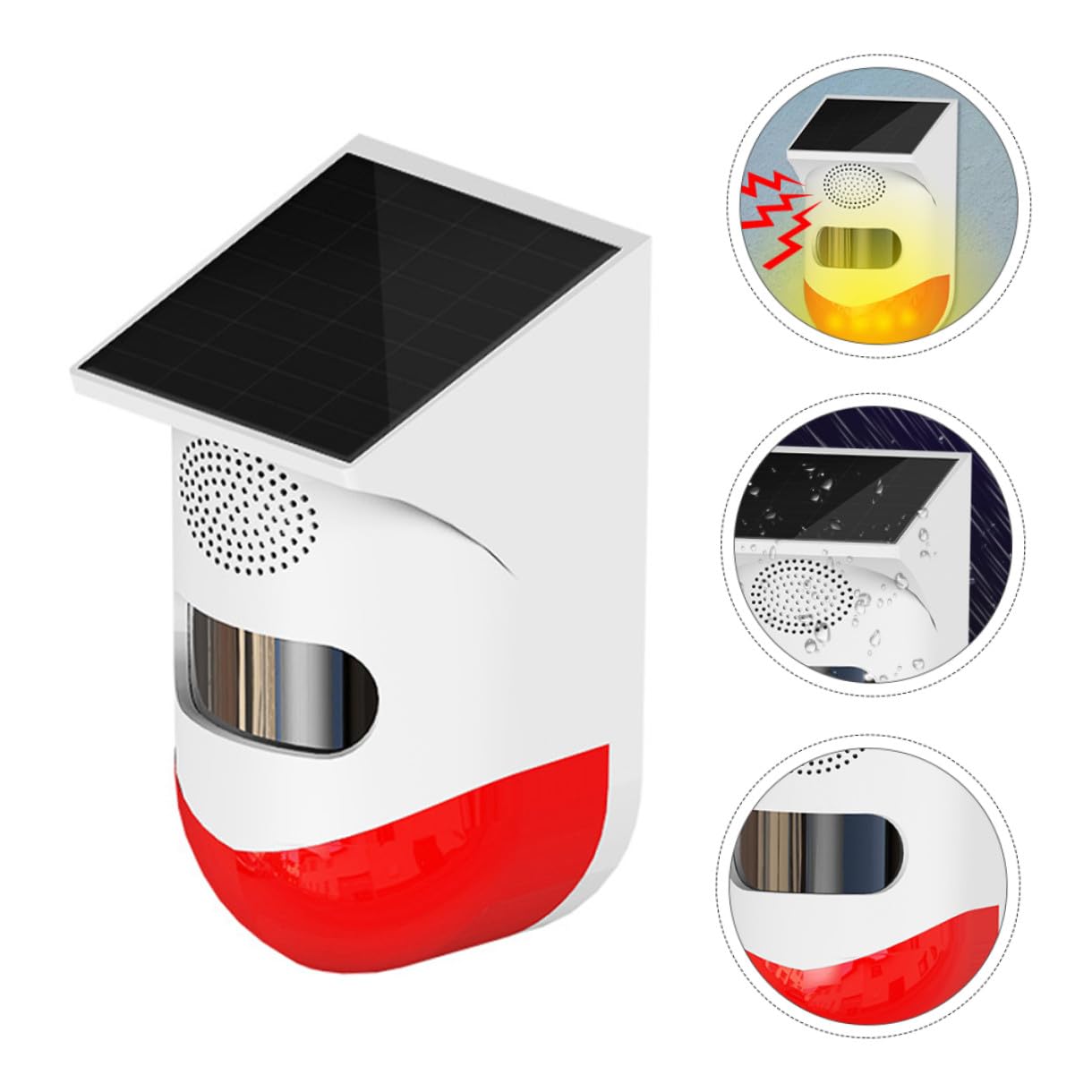 EXCEART Allarme Infrarossi Solare per Esterni Ip67 Sensore di Movimento, Ricarica Solare e Materiale Abs Resistente la Sicurezza Domestica