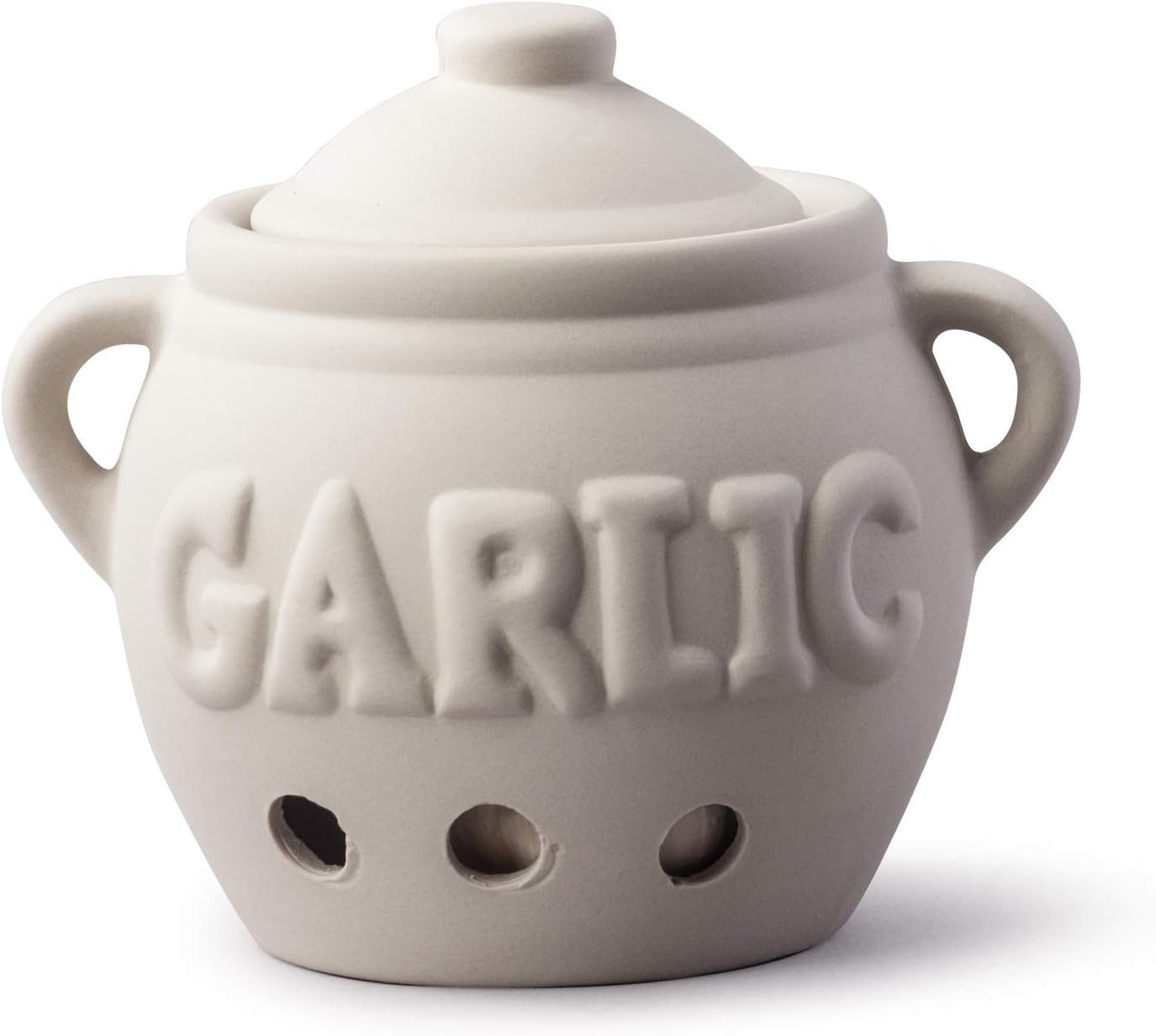 Kilo BA113 Classic Ceramic Garlic Storage Pot. 11cm, Beige, One Size