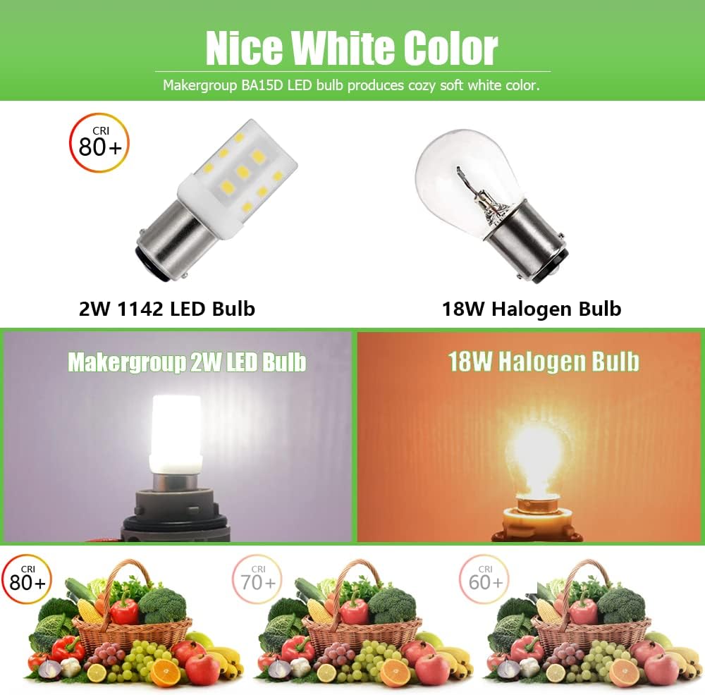 1076 1142 1004 90 LED Light Bulbs, BA15D Double Contact Bayonet Base for Marine Navigation Anchor Stern Lights RV Camper Trailer Motorhome 10-40VDC 2W Cool White 2-Pack image 4