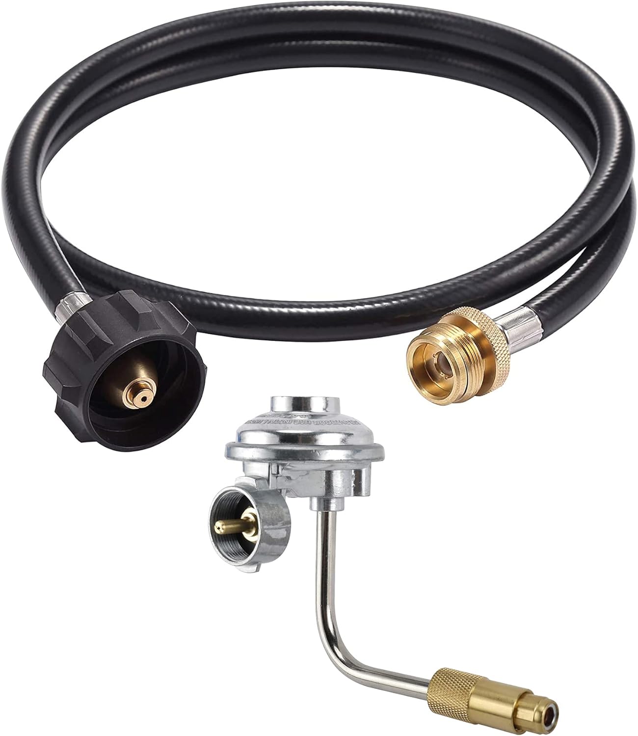 4 FT Propane Adapter Hose,1lb to 20lb Converter with Gas Regulator for Blackstone 17” and 22” Tabletop Griddle,Replacement Parts Connect to Large 20 Propane Tank