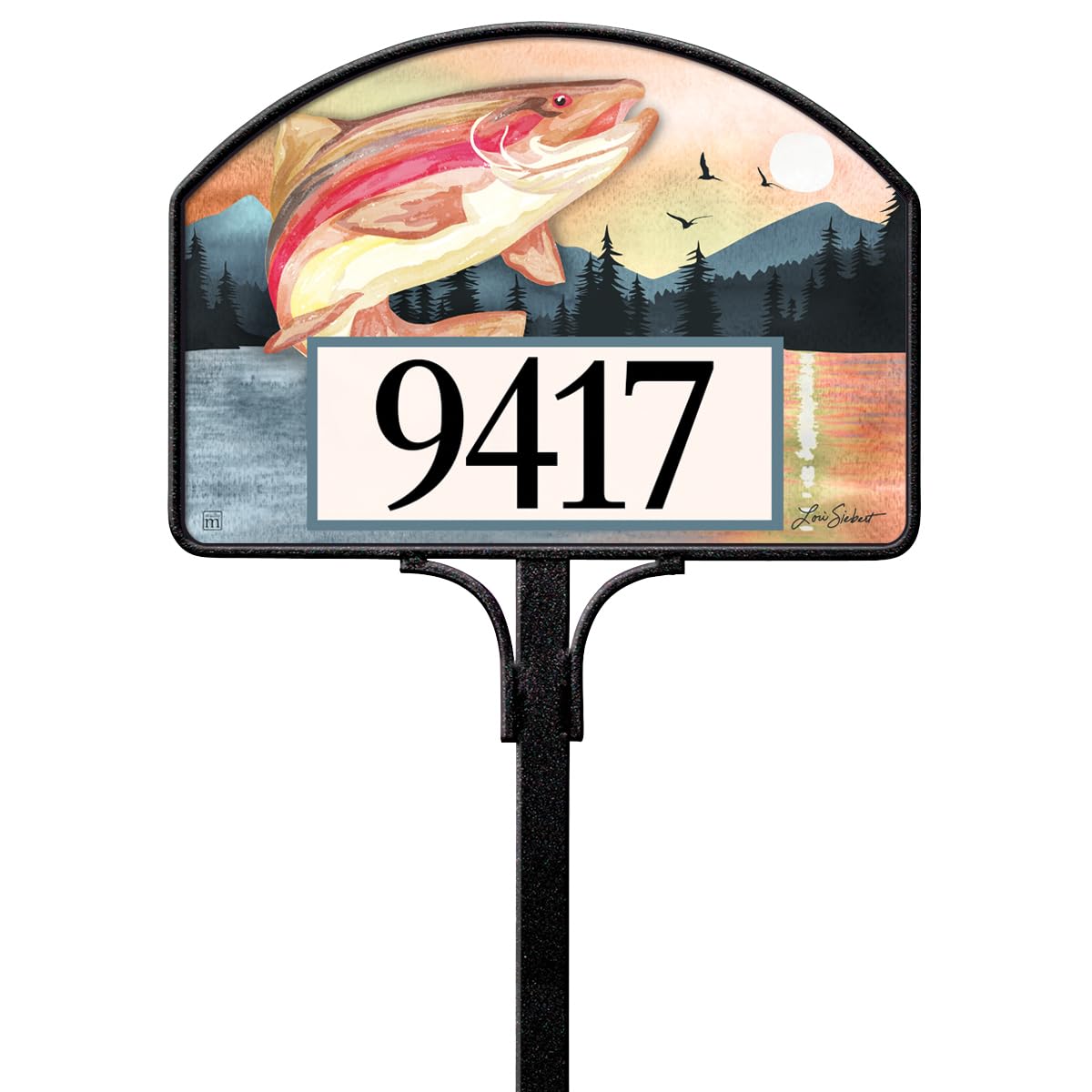 Lori Siebert Gone Fishing Yard DeSign Fits 6.5" x 19" Mailbox