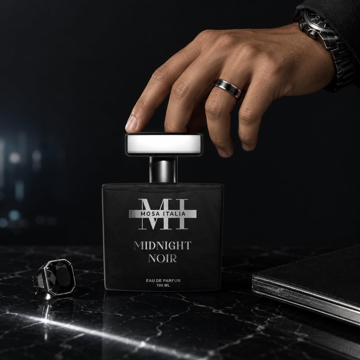 Mosa Italia Midnight Noir Perfume for Men, Long Lasting Luxury Perfume with Pear, Lavender, Cinnamon & Vanilla, Eau de Parfum 100ml-image-11
