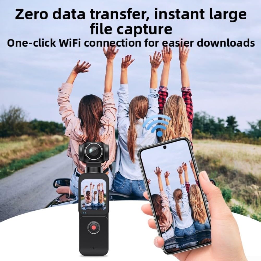 Action Camera 5K con grandangolo a 150° e display da 1,7", videocamera sportiva WiFi da 16 MP per immersioni all'aperto, time-lapse al rallentatore, leggera 84 g (5K singolo aereo)