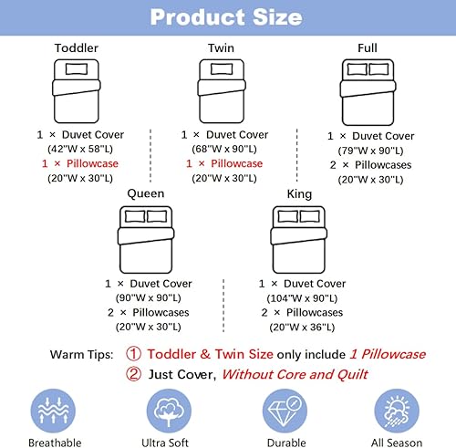 Miniatura 6 de Erosebridal Juego de ropa de cama de robot para niños y niñas, juego de funda de edredón de dibujos animados en acuarela moderno y colorido patrón